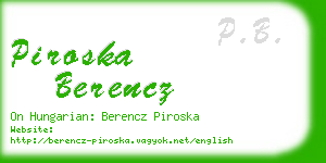 piroska berencz business card